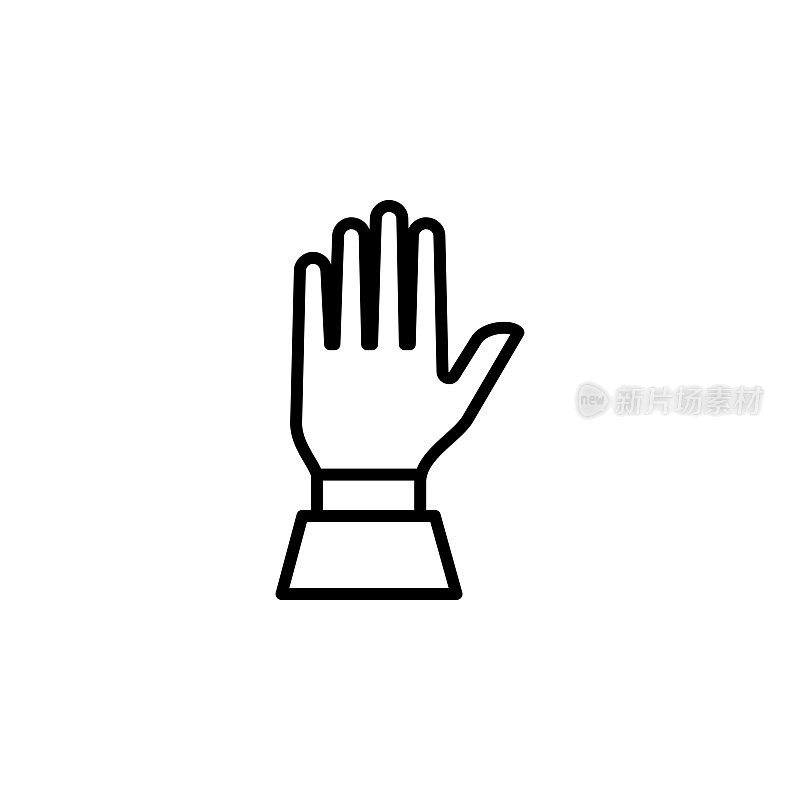 Hand Line Icon In Flat Style Vector For App, UI, Websites. Black Icon Vector Illustration